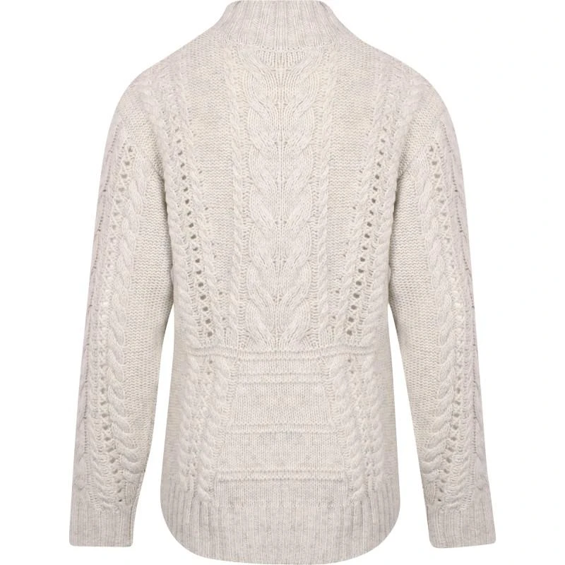 Designers Remix Girls Cable knit wool sweater in oatmeal 2