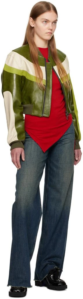 ANDERSSON BELL Green & Beige Lilu Bomber Jacket 4