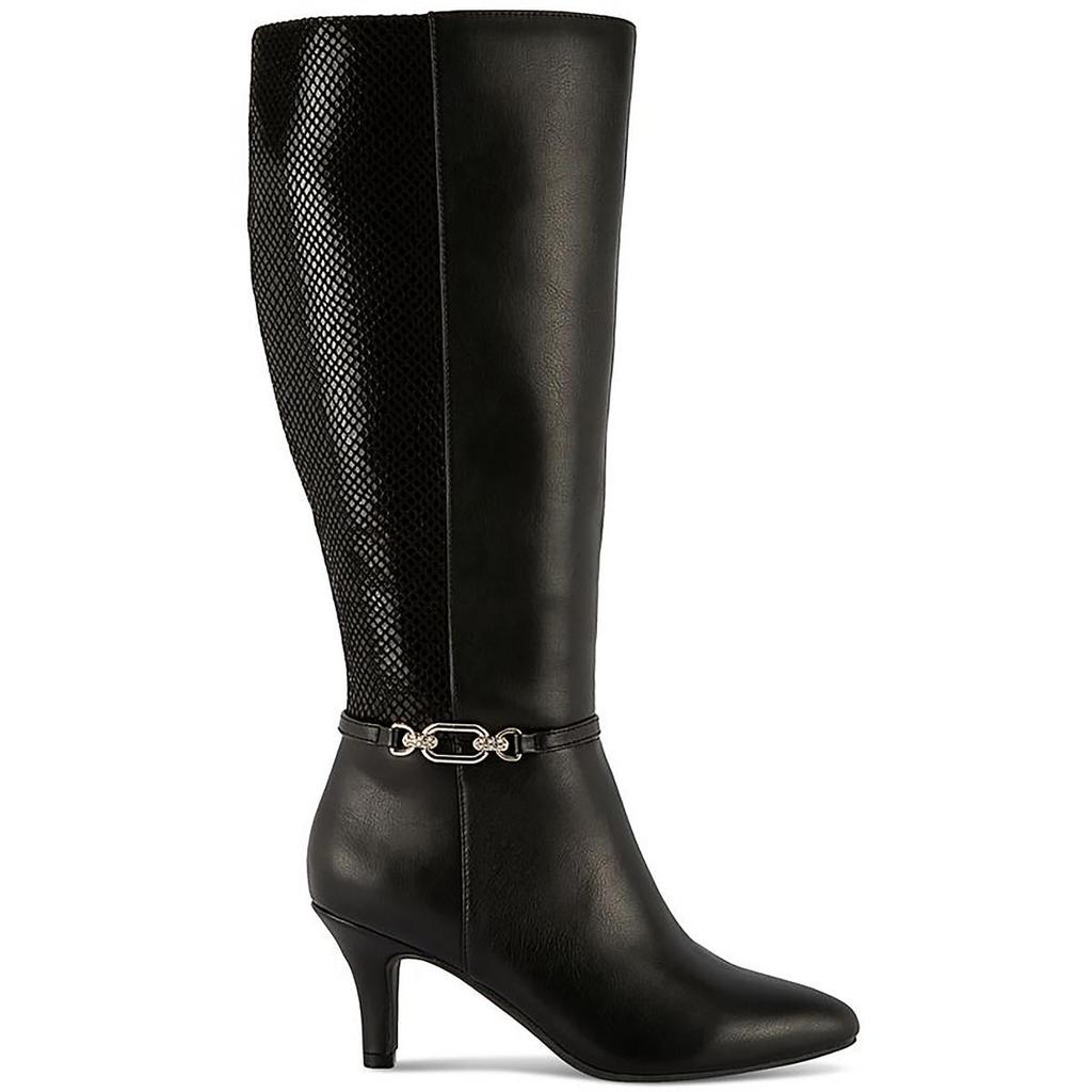 Karen Scott Freylyn Womens Faux Leather Snake Print Knee-High Boots