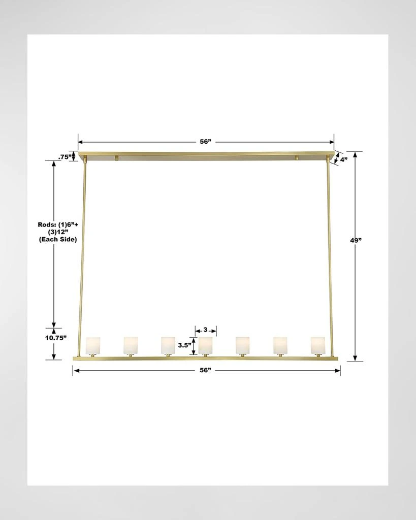 Crystorama Aragon 56" Linear 7-Light Chandelier 5