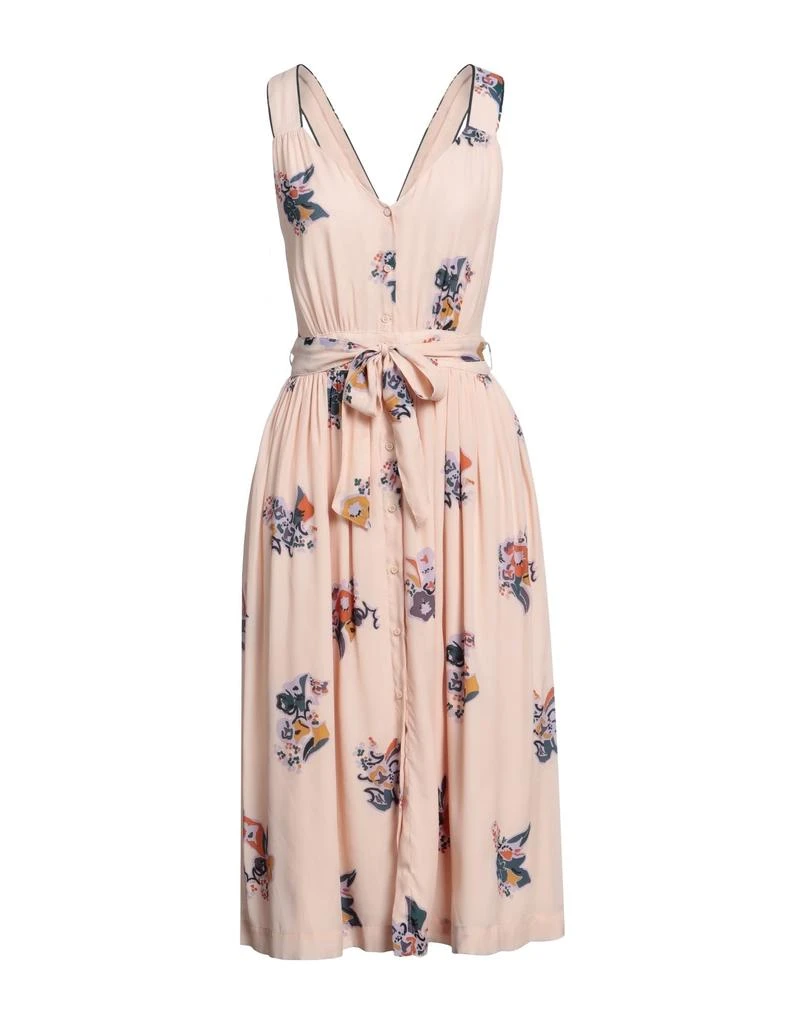 open lace back dress Vince Wilted Peony Pleated V-Neck Dress in White Peony