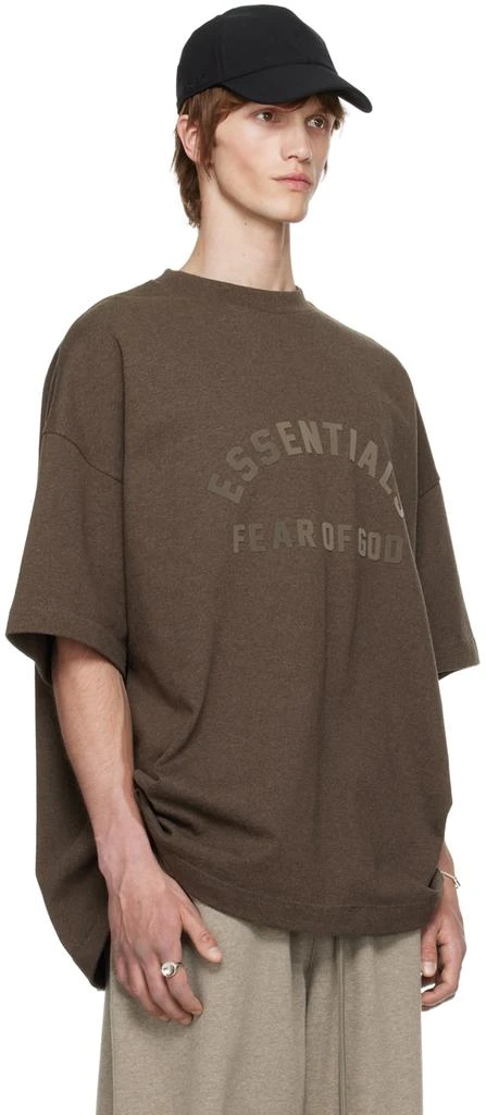 Essentials Brown Bonded T-Shirt 2