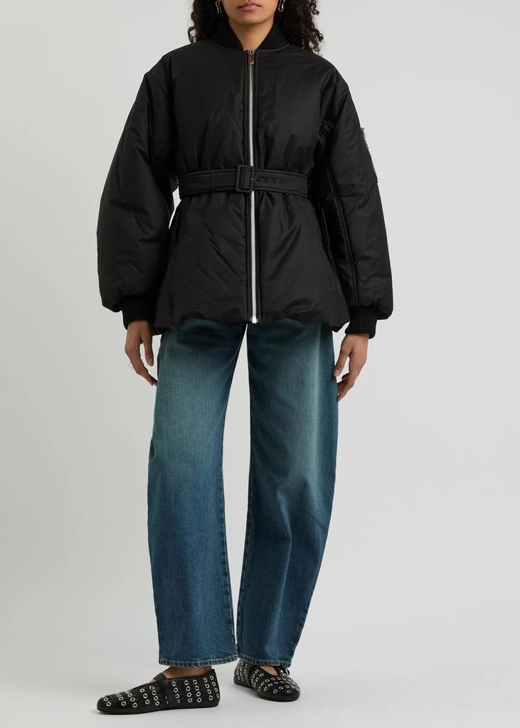 Alaïa Belted cotton-blend bomber jacket 4