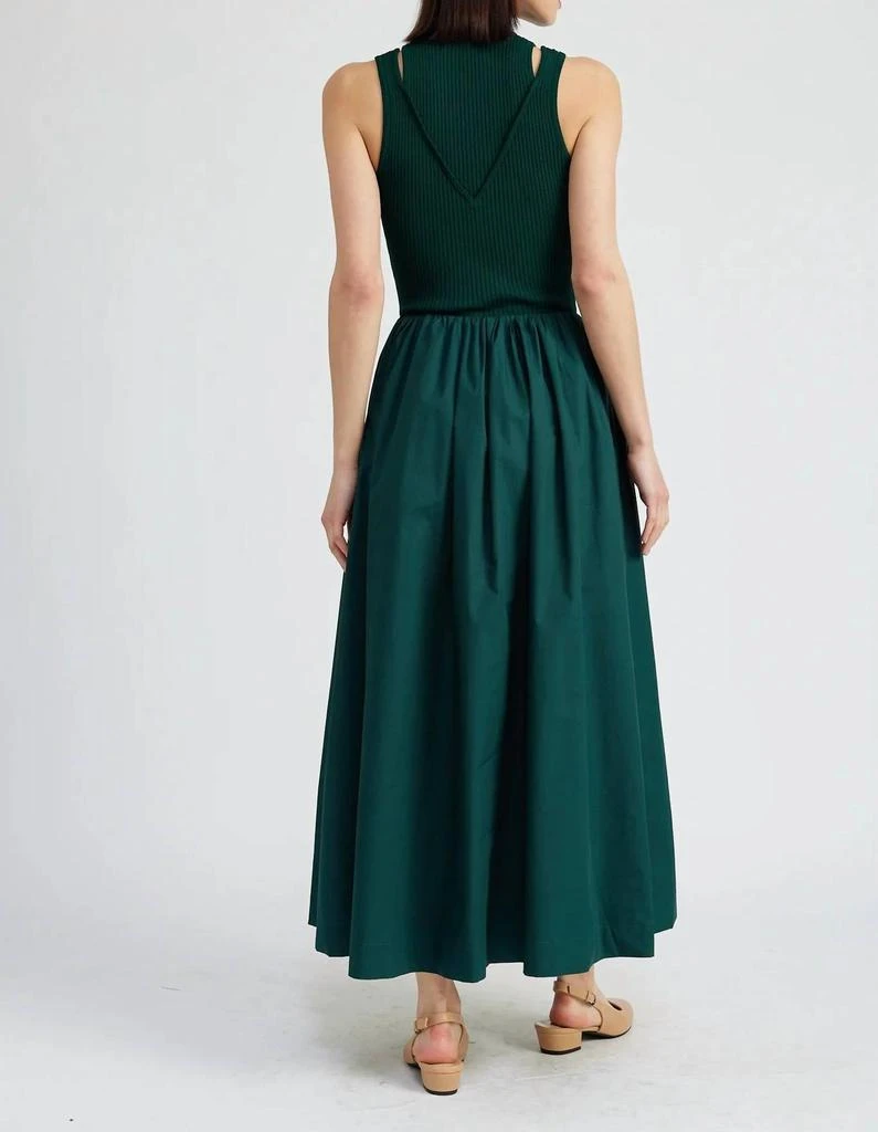 En Saison En Saison - Sigrid Forest Knit and Poplin Midi Dress 2