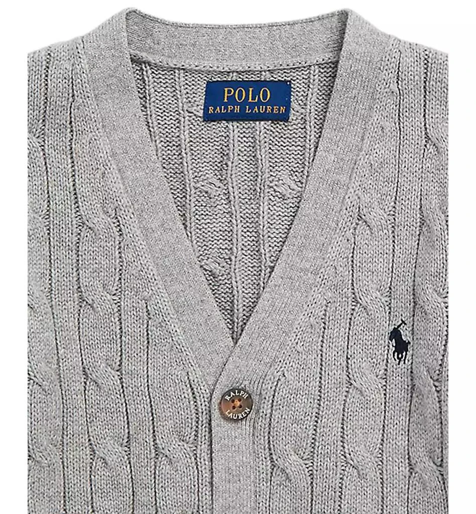 Ralph Lauren Toddler and Little Boys Cable-Knit Cotton V-Neck Cardigan Sweater 3