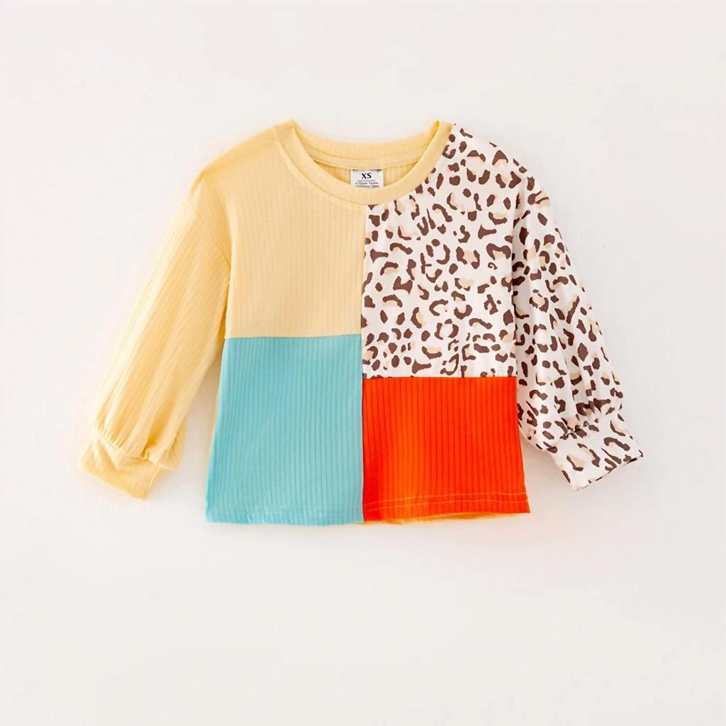 The Hair Bow Company The Hair Bow Company - Girl's Wild About Fall Colorblock Top 1