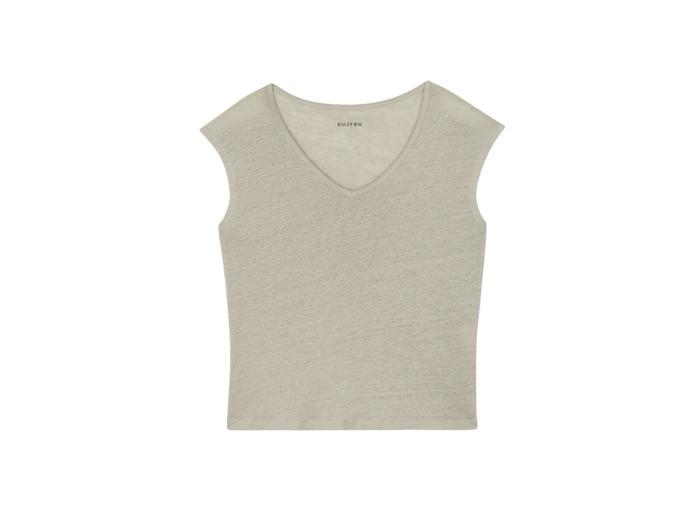 Kujten T-Shirt Karol T-shirt col v sans manches lin