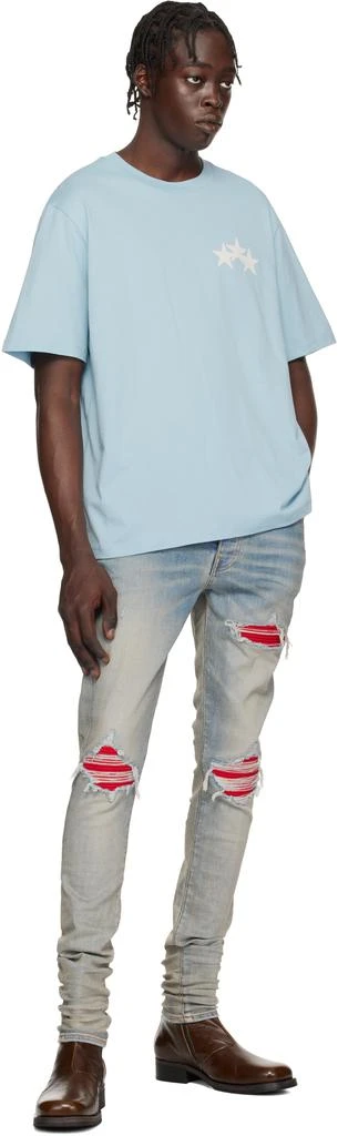 AMIRI Blue Three Star T-shirt 4