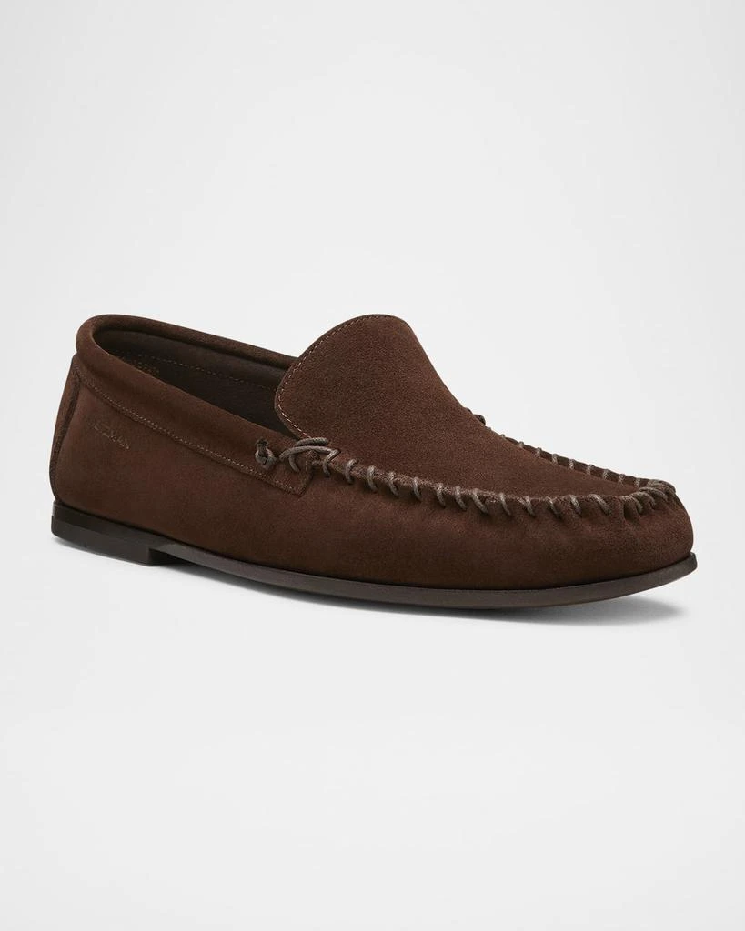 Stuart Weitzman Men's Montauk Suede Venetian Moccasins 5