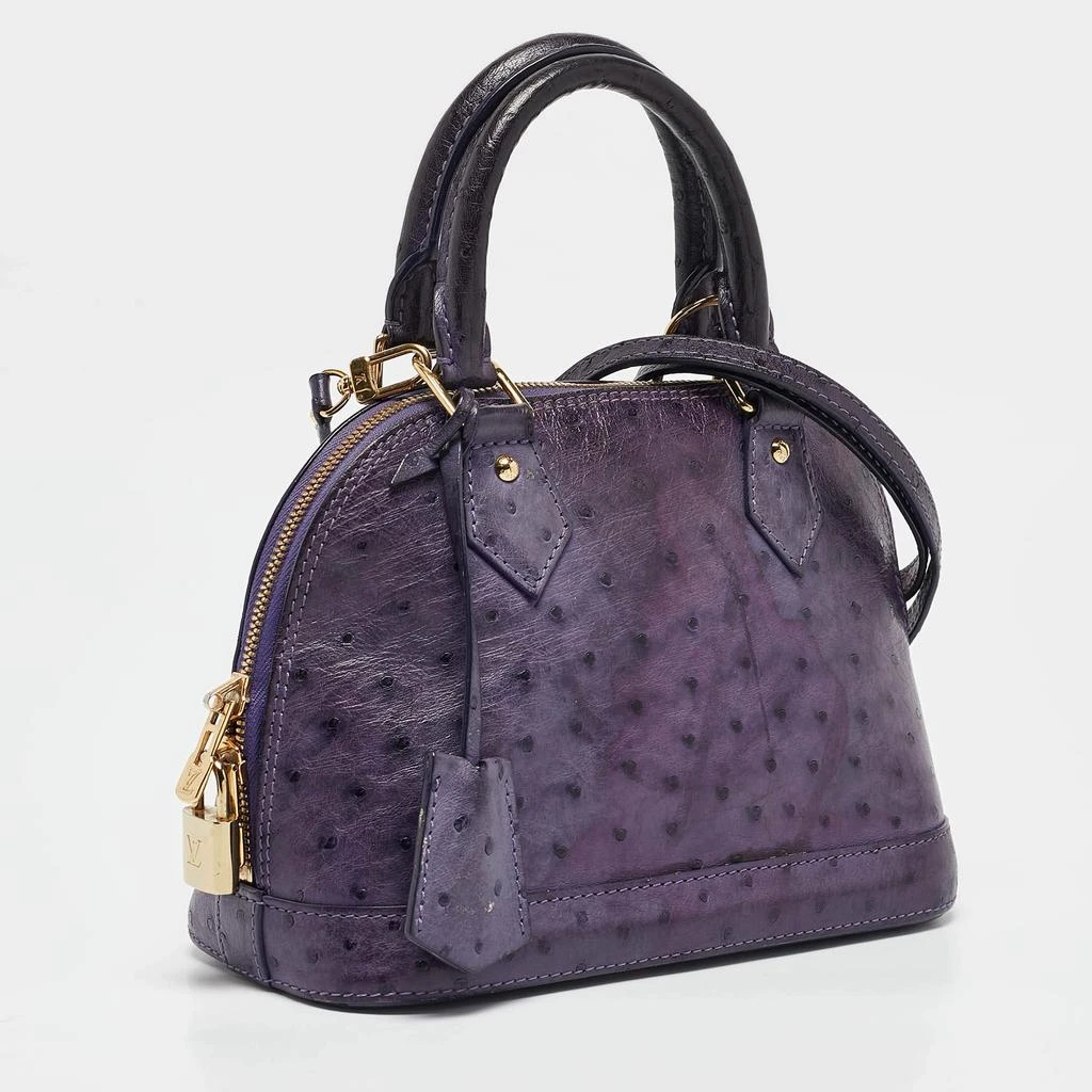 Louis Vuitton Louis Vuitton Purple Ostrich Alma BB Bag 3