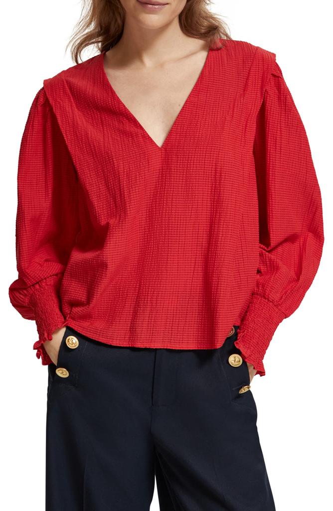 Scotch & Soda V-Neck Long Sleeve Top