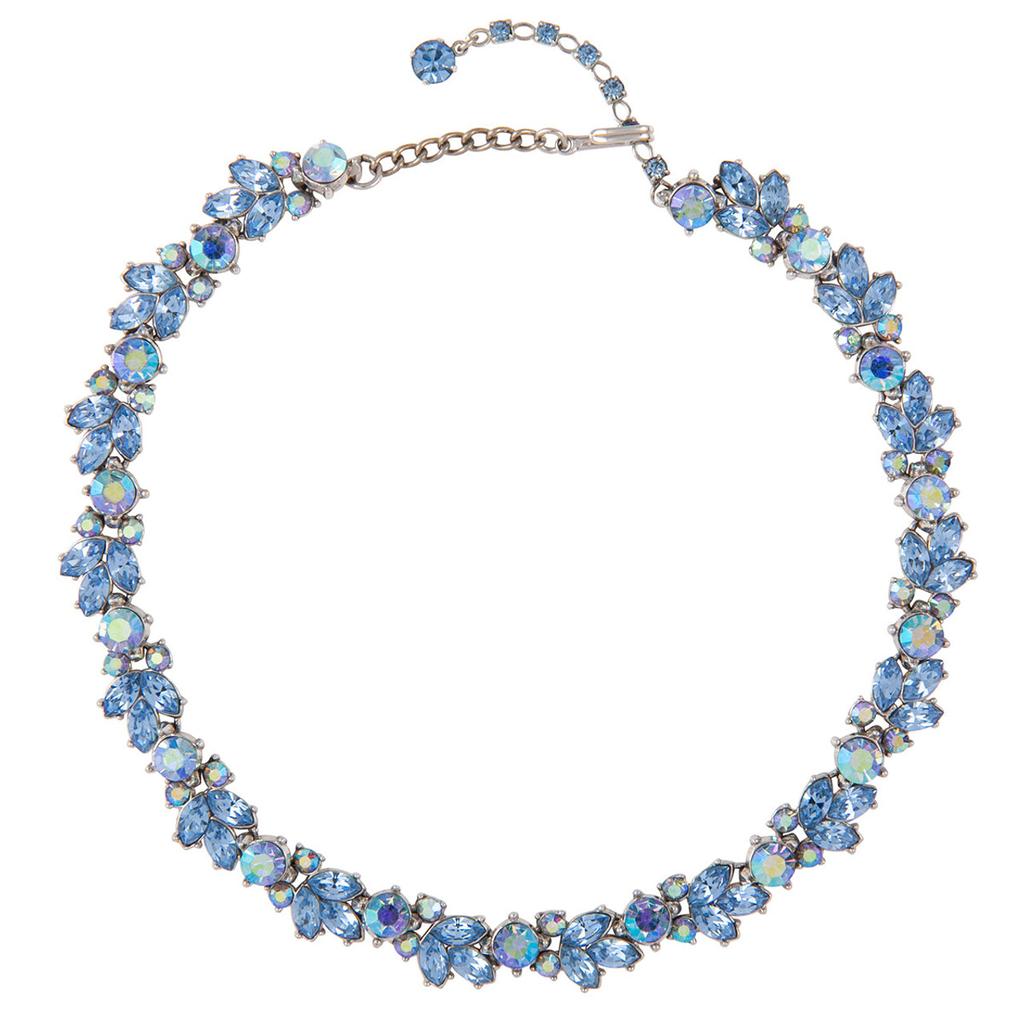 Susan Caplan Vintage 1950s vintage trifari blue crystal necklace