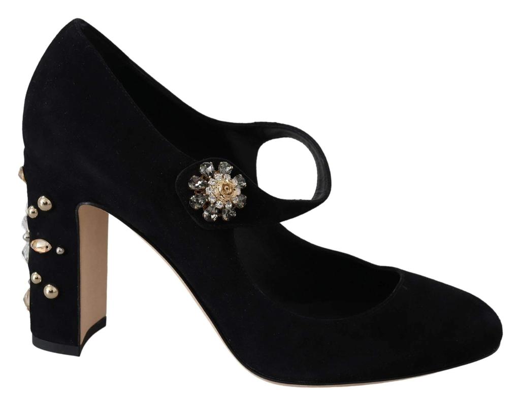 Dolce & Gabbana Dolce & Gabbana Black Suede Crystal Heels
