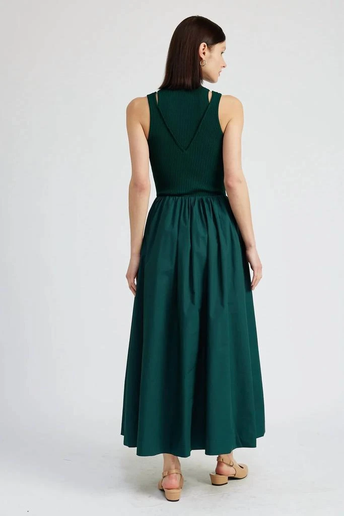 En Saison En Saison - Sigrid Forest Knit and Poplin Midi Dress 3