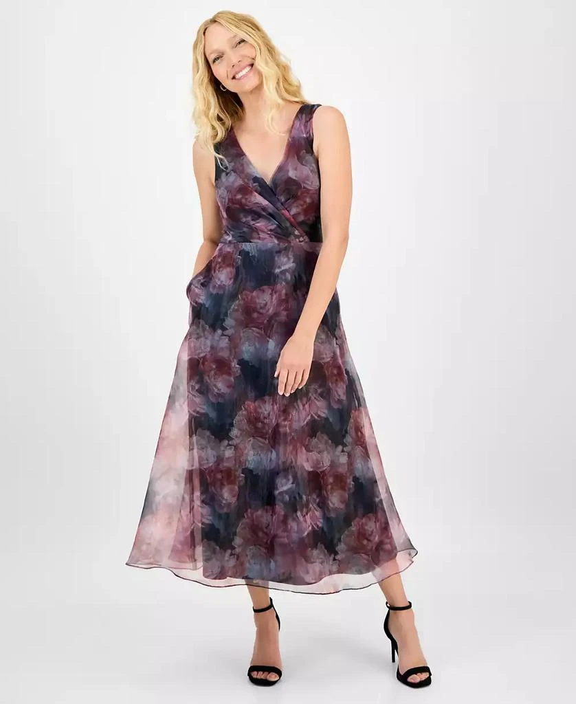 julia jordan Women's Printed V-Neck Sleeveless Gown 1