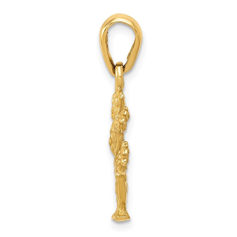 Diamond2Deal 10k Yellow Gold 3-D Cactus Pendant
