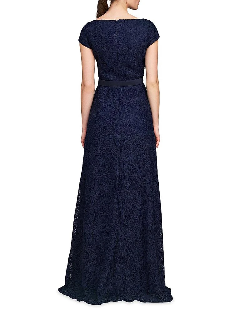 Kay Unger Claudia Lace-Chiffon Pleated Gown 5
