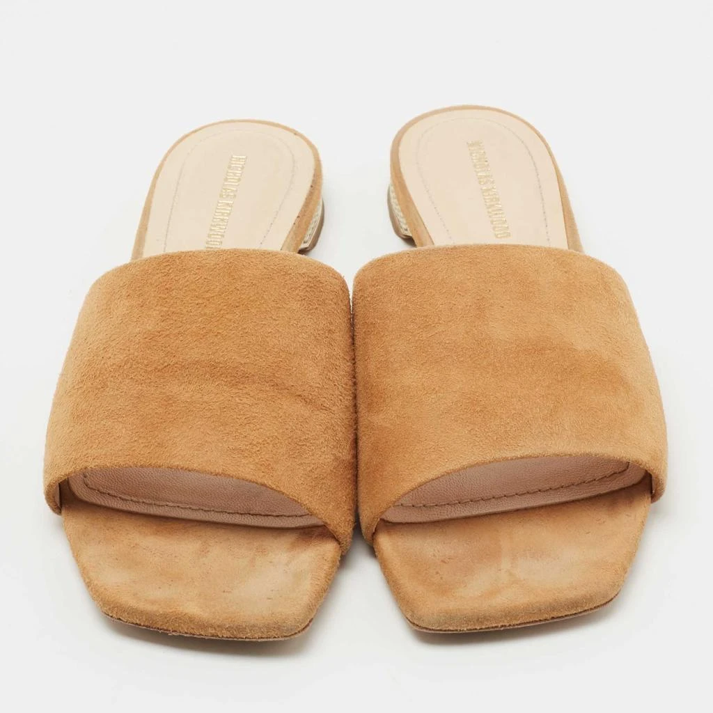 Nicholas Kirkwood Nicholas Kirkwood Tan Suede Pearl Embellished Flat Slides Size 36 3