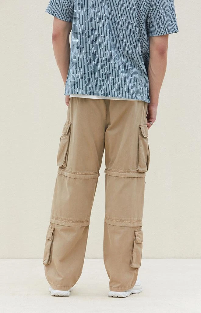 PacSun Tan Baggy Cargo Zip-Off Pants 4