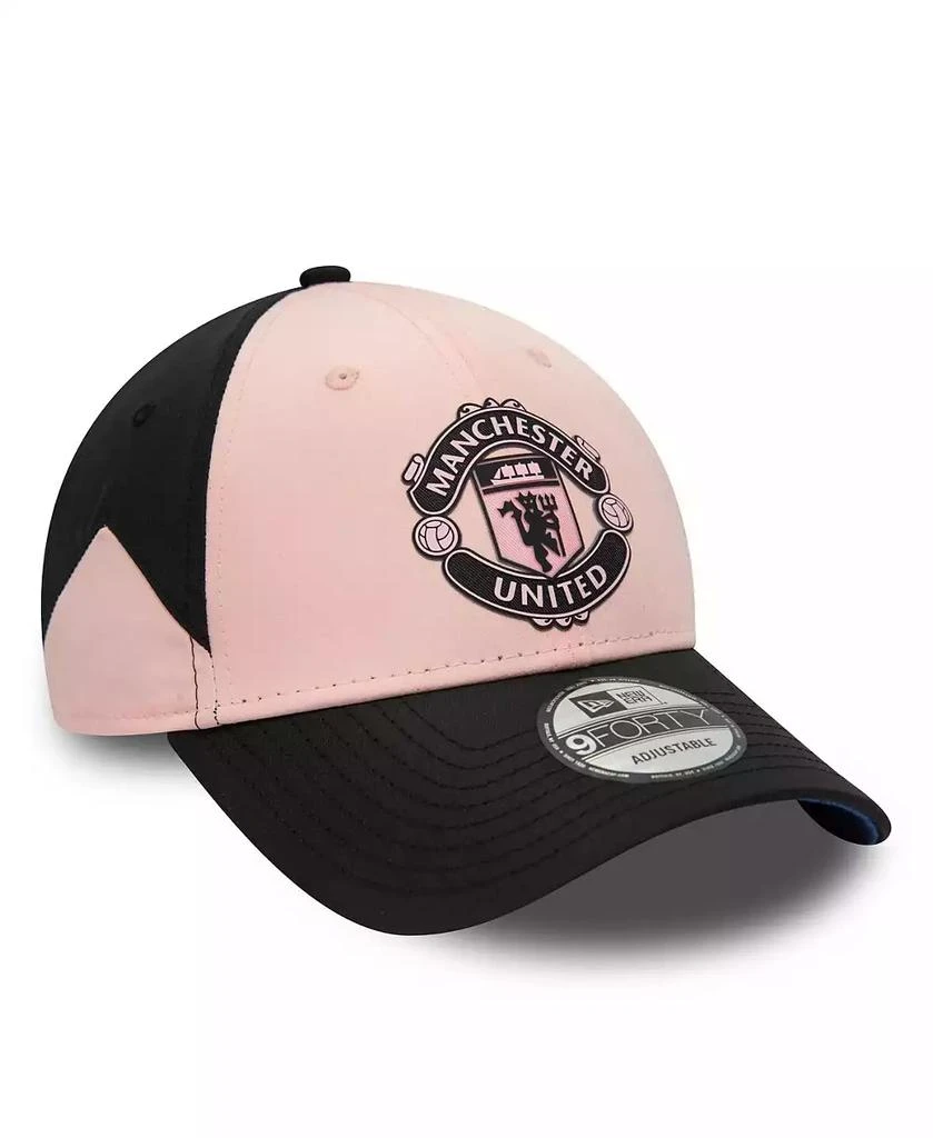 New Era Men's Pink, Black Manchester United 9FORTY Adjustable Hat 3