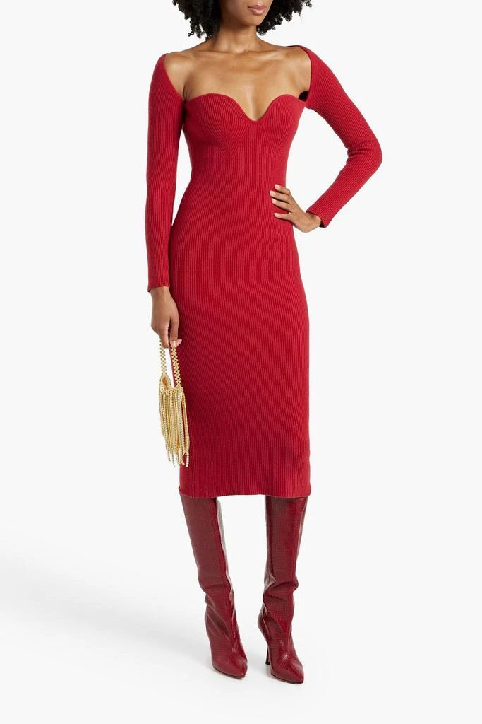Arch4 Coco ribbed cashmere midi dress 2