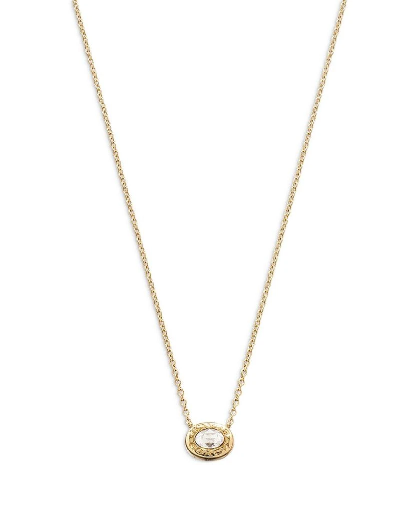 COACH Signature Pendant Necklace, 16" 1