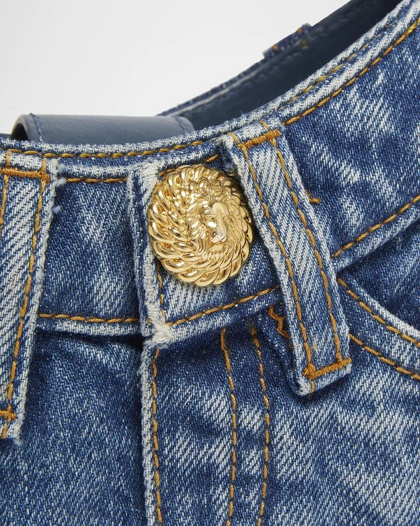 Balmain Jolie Madam Medium Top-Handle Bag in Denim 6
