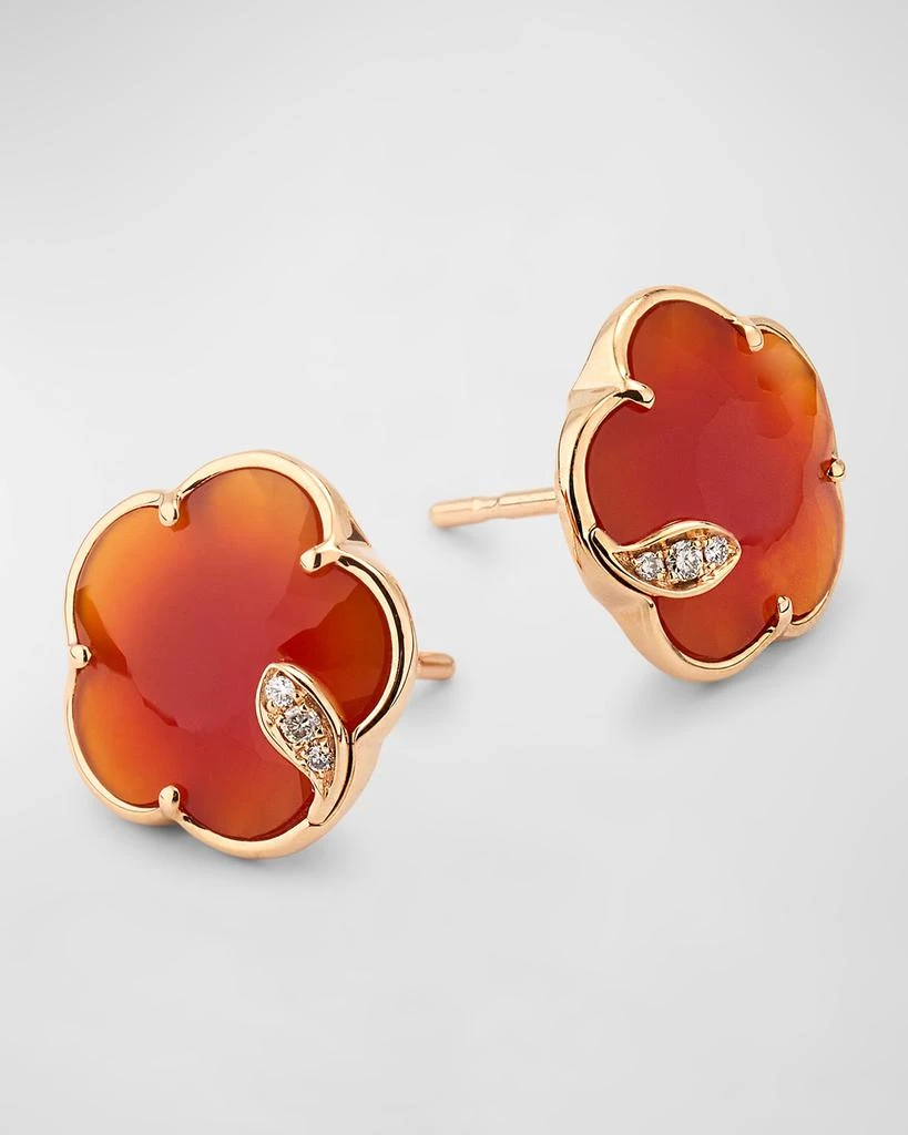 Pasquale Bruni 18K Rose Gold Petit Joli Earrings with Carnelian and Diamonds 3