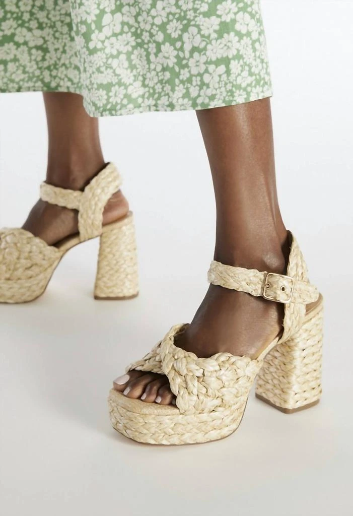 Tina Rose Women's Gail Platform Sandal In Natural Raffia 1