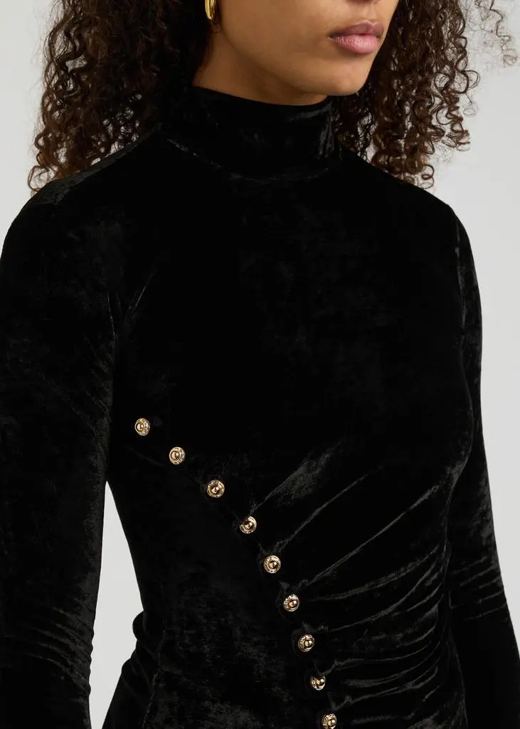 RABANNE Crystal-embellished velvet top 5