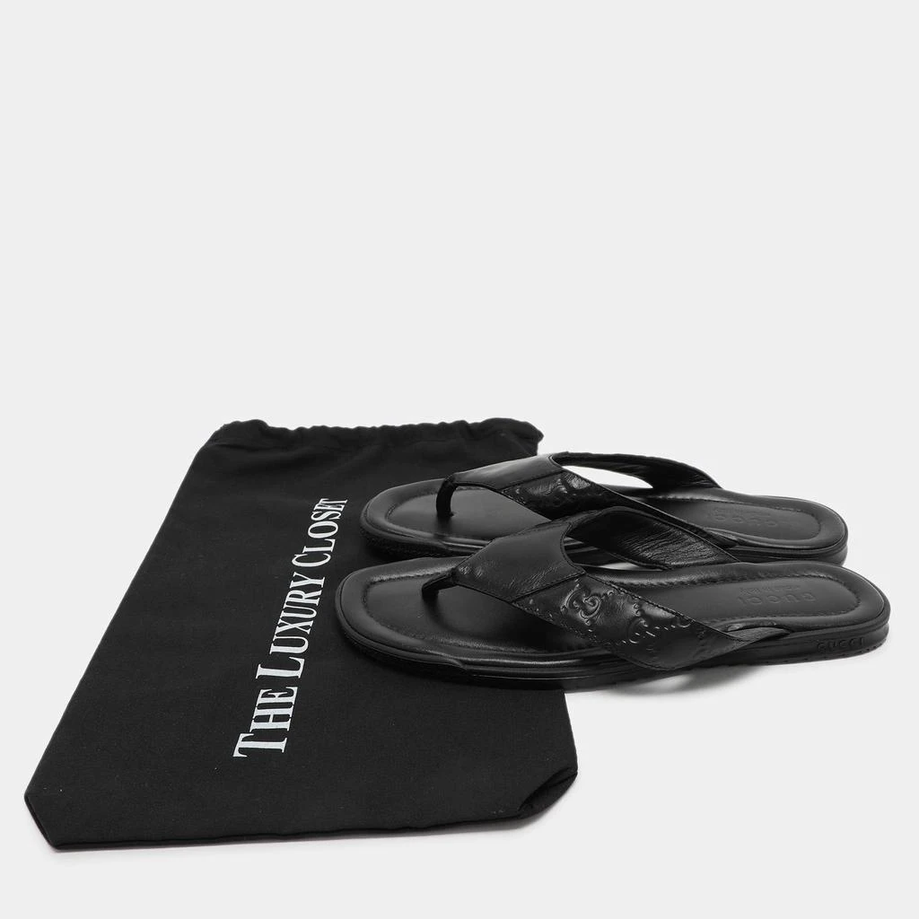 Gucci Gucci Black Guccissima Leather Criss Cross Flat Slides Size 43 9