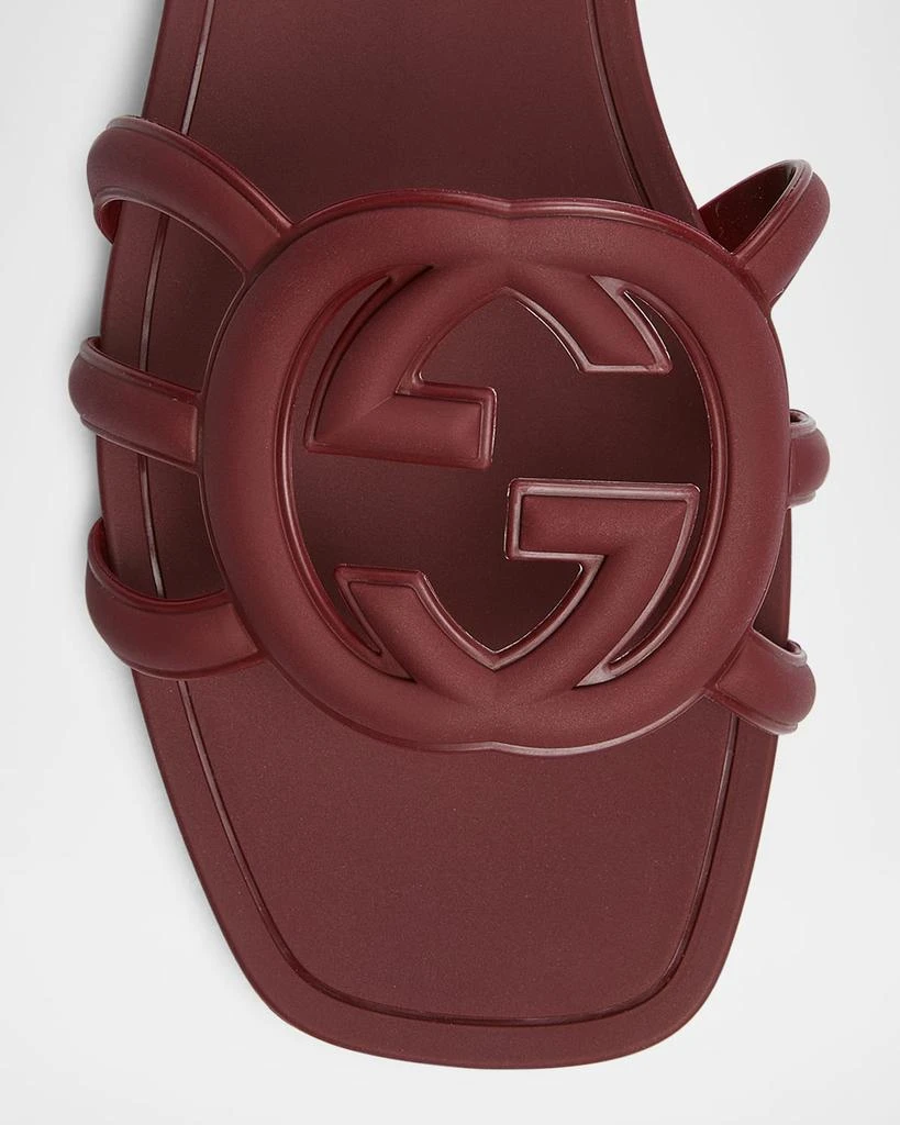 Gucci Palma GG Rubber Flat Slide Sandals - Slippers  display picture 3