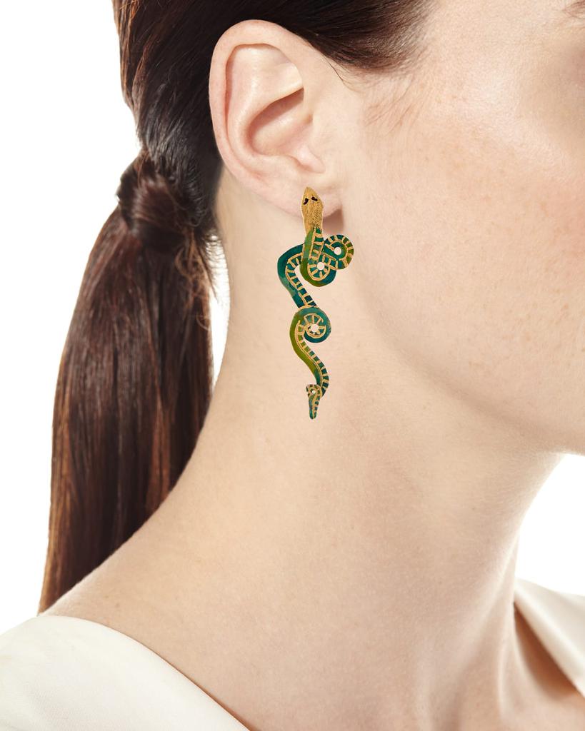 We Dream in Colour Wee Serpentine Earrings, Turquoise