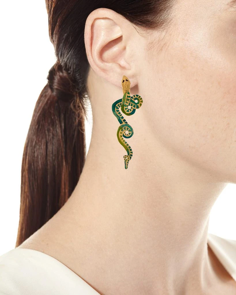 We Dream in Colour Wee Serpentine Earrings, Turquoise 2