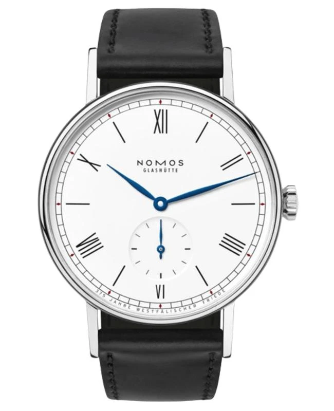 Nomos Glashutte Nomos Glashutte Ludwig Manual Wind White Dial Black Leather Strap Women's Watch 205.S4 1