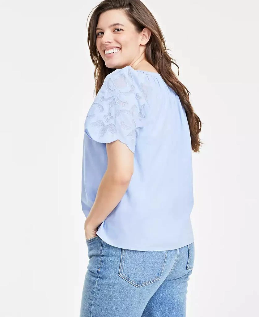 On 34th Women's Cutout Raglan Short-Sleeve Blouse, Created for Macy's 2