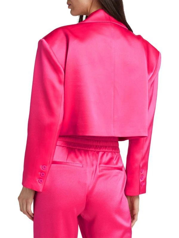 Alice + Olivia Shan Cropped Satin Blazer 2