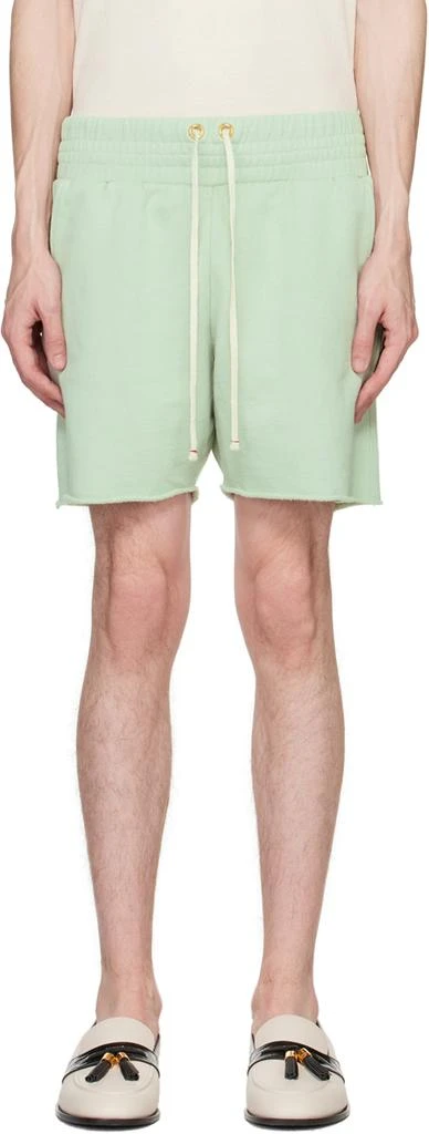 Les Tien Green Raw Edge Shorts 1