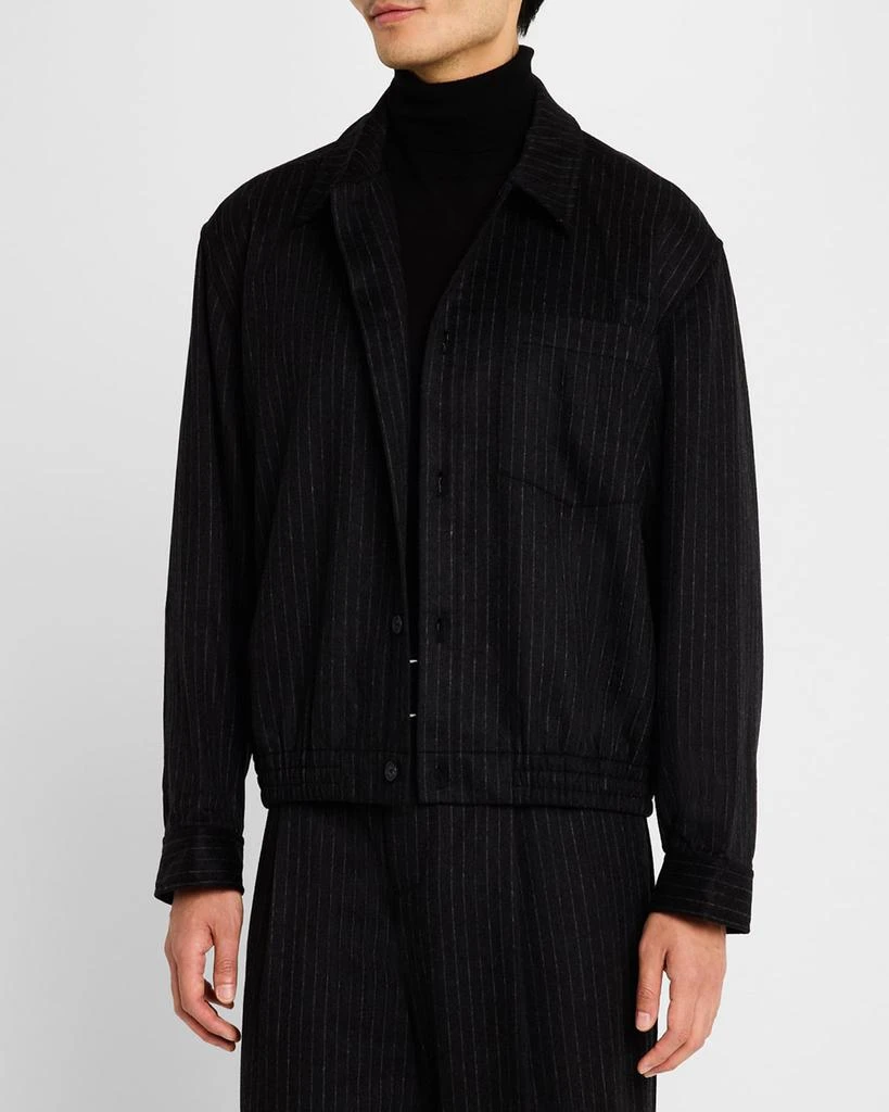 SIMKHAI Men's Ernie Pinstripe Blouson Shirt 4