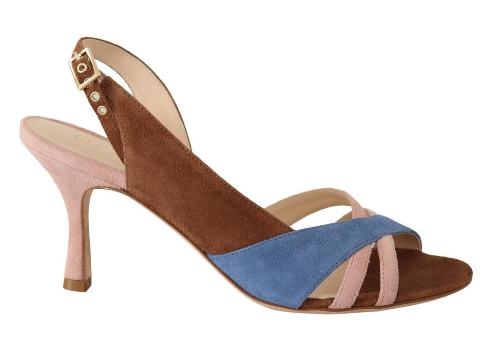 Gia Couture GIA COUTURE Multicolor Suede Leather Slingback Heels Sandals Shoes