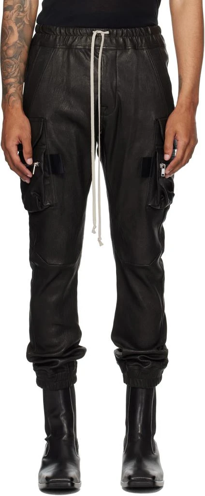 Black Concordians Mastodon Leather Cargo Pants