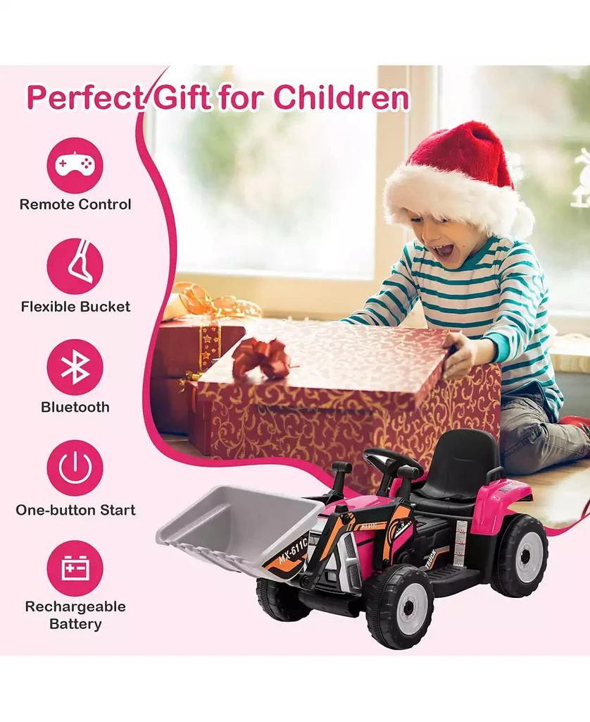 Mecale 12V Battery Powered Kids Ride on Excavator with Adjustable Arm and Bucket 9