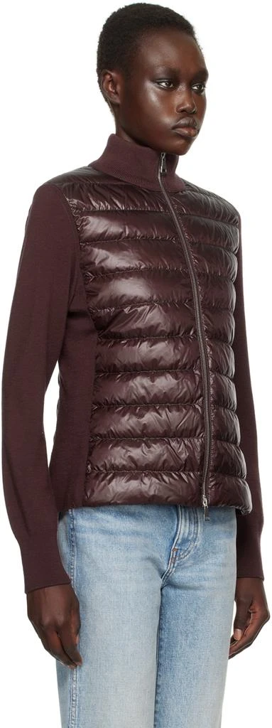 Moncler Burgundy Padded Wool Down Jacket 2