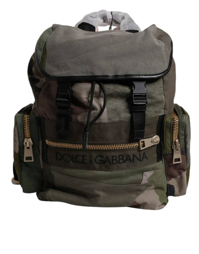 Dolce 
Gabbana Military Patchwork School Backpack Men
s Bag
