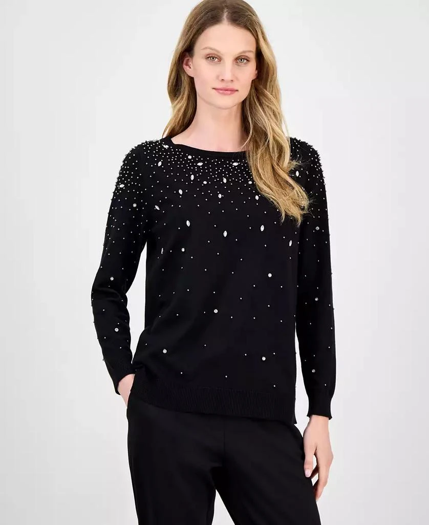 Anne Klein Women's Embellished Boatneck Sweater 1