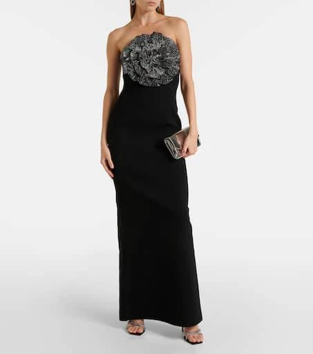 REBECCA VALLANCE Lumi floral-appliqué gown 2