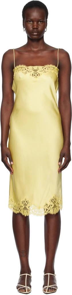 Stella McCartney Yellow Iconic Lace Midi Dress 1