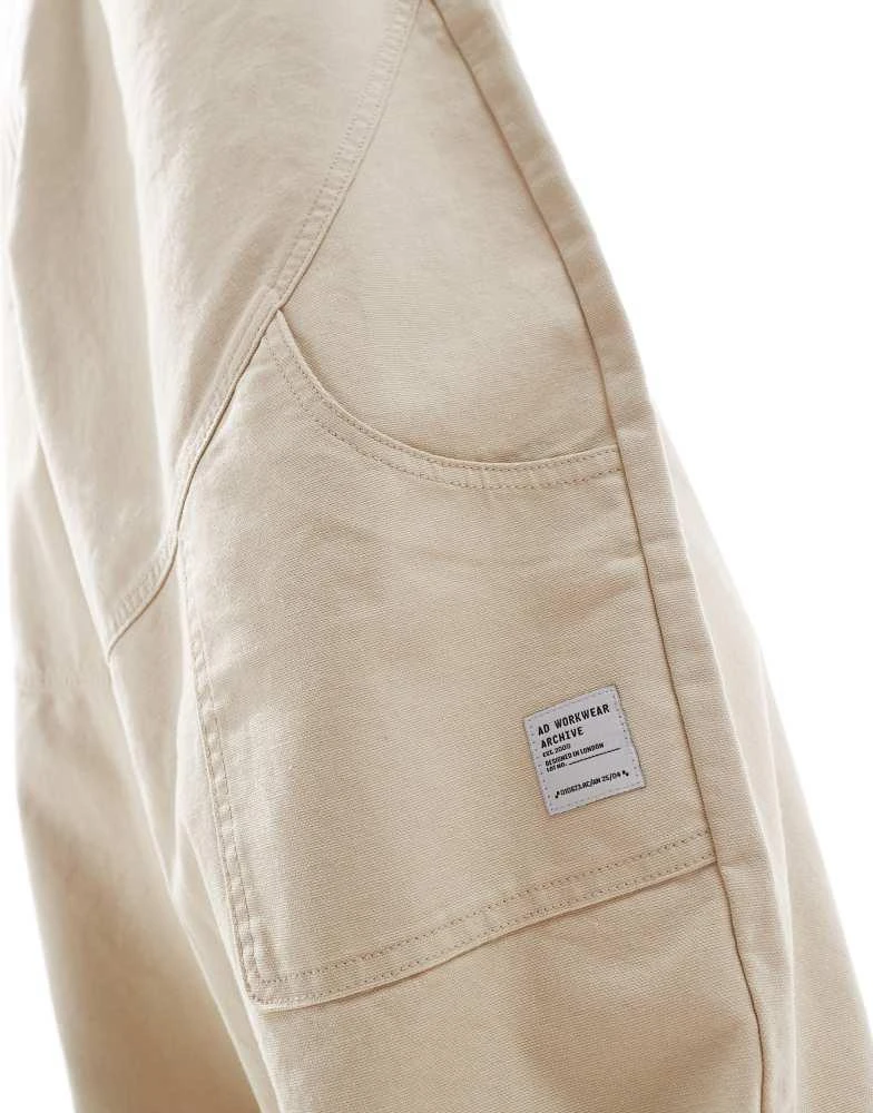 ASOS ASOS DESIGN baggy trousers with workwear patch in stone 5