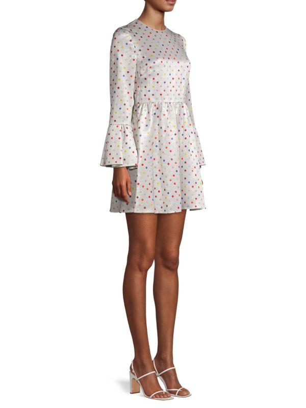 Valentino Dot-Print Metallic Dress