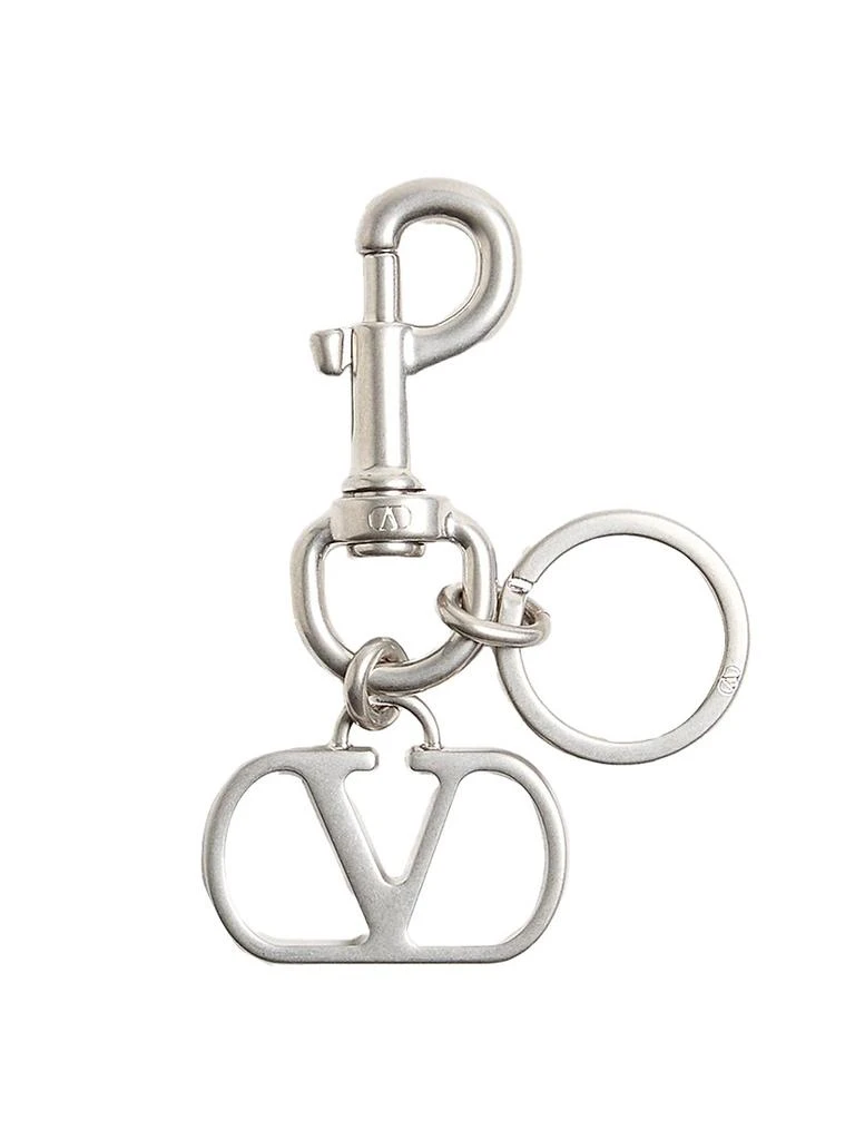 Valentino VLogo Signature Metal Bag Charm with Key Ring